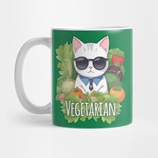 Cool Vegetarian Cat - Pawsitively Plant-Powered Mug